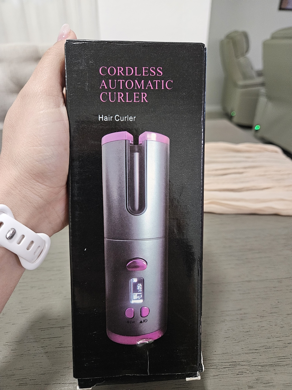 Cordless Automatic Hair Curler - Pink